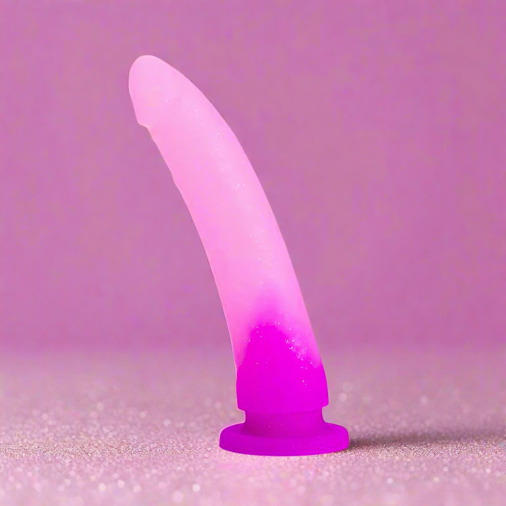 Pink Ombre Glitter Dildo for beginners