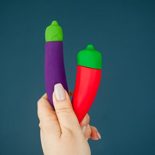 Eggplant and Chilli Pepper Vibrators Emoji