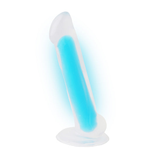 Blue Glow in Dark dildo with balls NZ