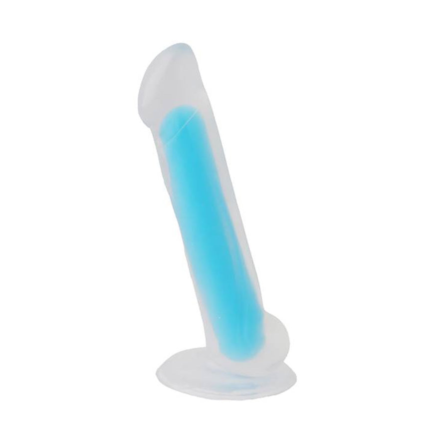 Glow in Dark Blue dildo with balls NZ