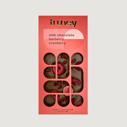 Fruney milk chocolate barberry cranberry chocolate NZ