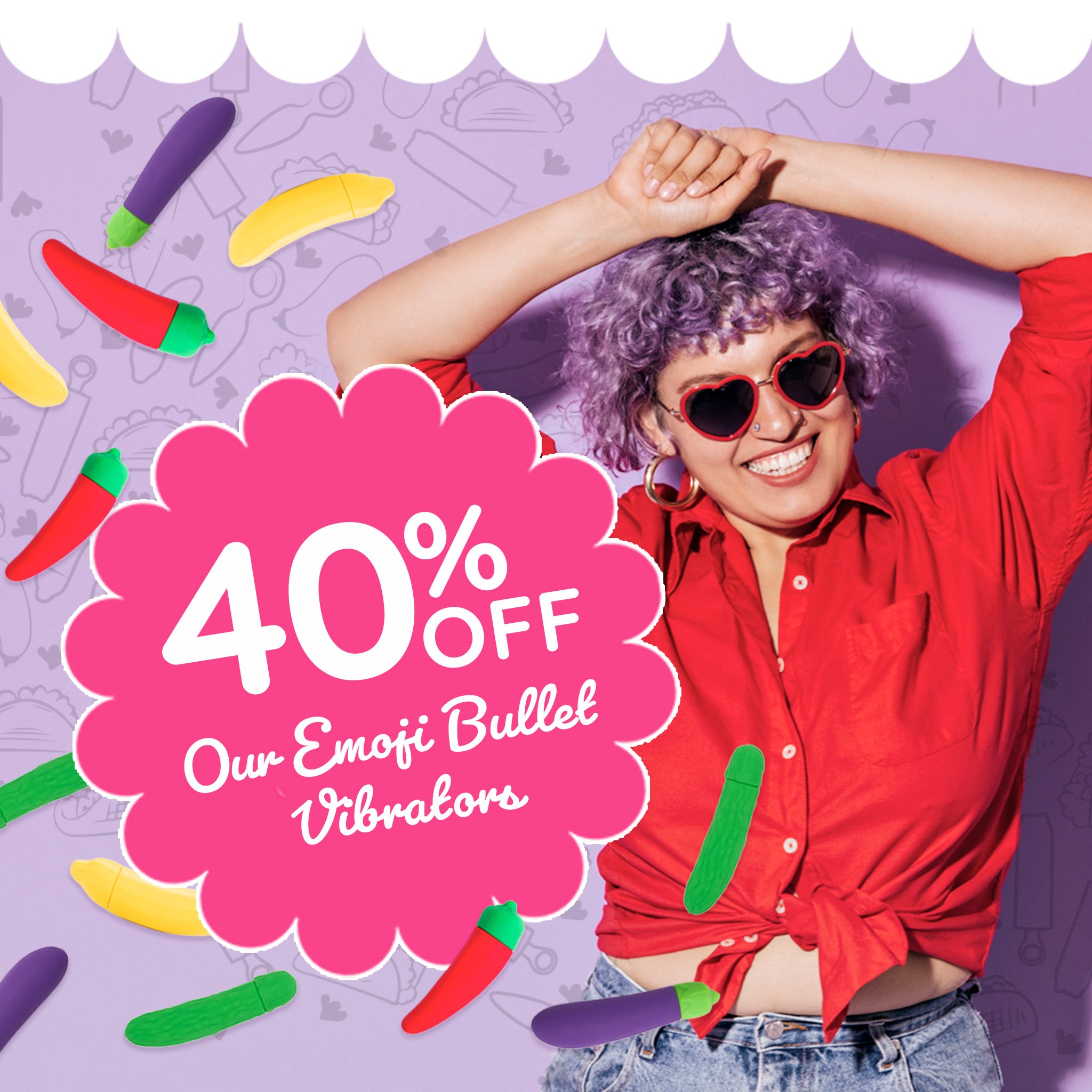 Happy Pink Taco Emoji Vibrators 40% Off Sale