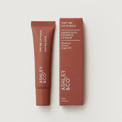 Coffee Date Lip Tint Lip Balm Ashley & Co, NZ. Happy Pink Taco.
