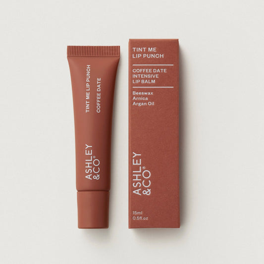 Coffee Date Lip Tint Lip Balm Ashley & Co, NZ. Happy Pink Taco.