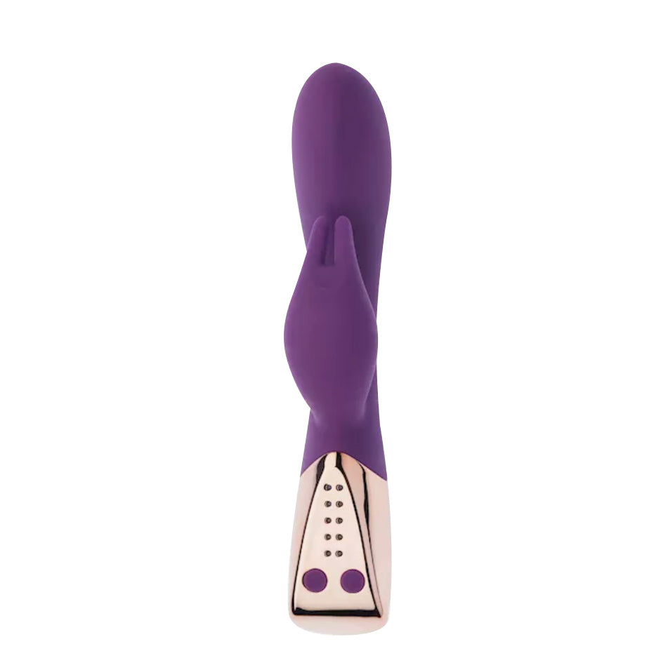 Purple and silver Rabbit Vibrator from Share Satisfaction NZ 